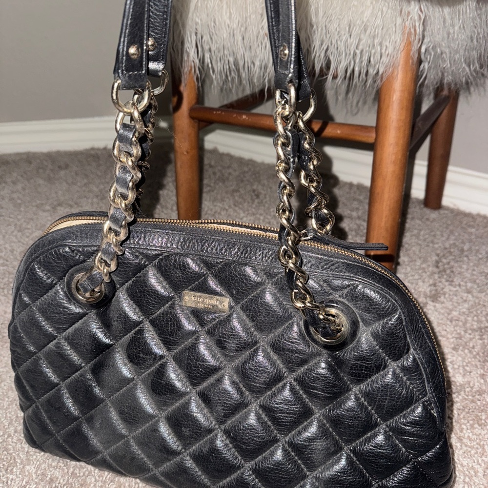 Black Quilted Leather Shoulder Bag